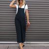 Rompers + Jumpsuits * | Miou-001 Everything Nice Cotton Pocketed Jumpsuit Black Final Sale