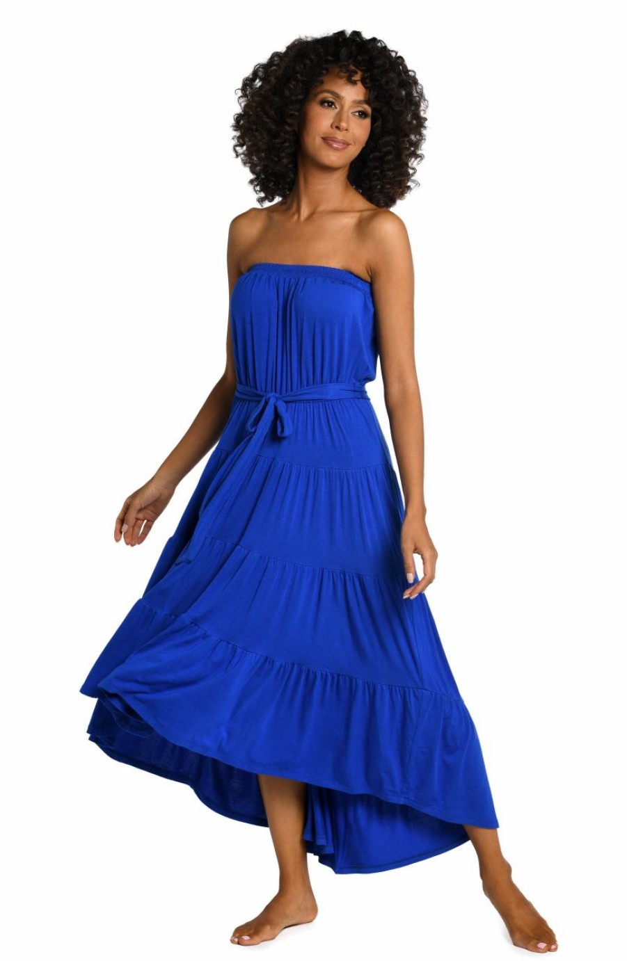 Vacation Wear * | La Blanca Draped Darling Strapless Midi Dress