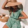 Rompers + Jumpsuits * | Miou-001 Erika Pocketed Romper Sage