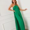 Rompers + Jumpsuits * | Main-001 Lyra Halter Jumpsuit Kelly Green