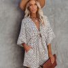 Rompers + Jumpsuits * | Flaw-001 Well Behaved Printed Pocketed Tie Romper Final Sale