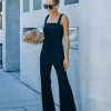 Rompers + Jumpsuits * | Salt-001 Remi Corduroy Flare Jumpsuit Black Final Sale