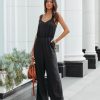 Rompers + Jumpsuits * | Vani-001 Brenna Pocketed Jumpsuit Black Final Sale