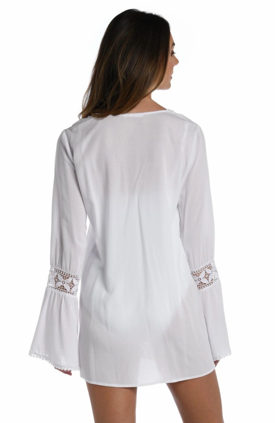 Vacation Wear * | La Blanca Coastal Covers Lace Up Tunic