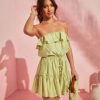 Rompers + Jumpsuits * | Hyfv-001 Sandy Afternoons Strapless Romper Lime