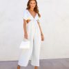 Rompers + Jumpsuits * | Hyfv-001 Portofino Breeze Cotton Puff Sleeve Cutout Jumpsuit Sky Blue