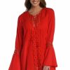 Vacation Wear * | La Blanca Coastal Covers Lace Up Tunic