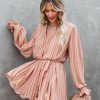 Rompers + Jumpsuits * | Endl-001 Found Love Pleated Romper Beige Final Sale