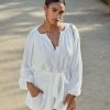 Rompers + Jumpsuits * | Acoa-001 Hamptons Pocketed Romper White Sale