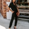 Rompers + Jumpsuits * | Oliv-001 Destined For Greatness Satin Pocketed Jumpsuit Final Sale