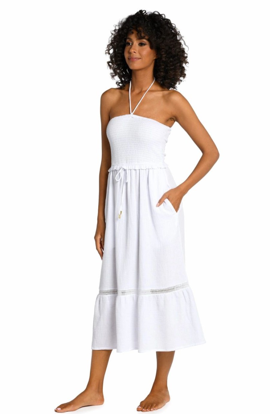 Vacation Wear * | La Blanca Seaside Covers Strapless Midi Dress