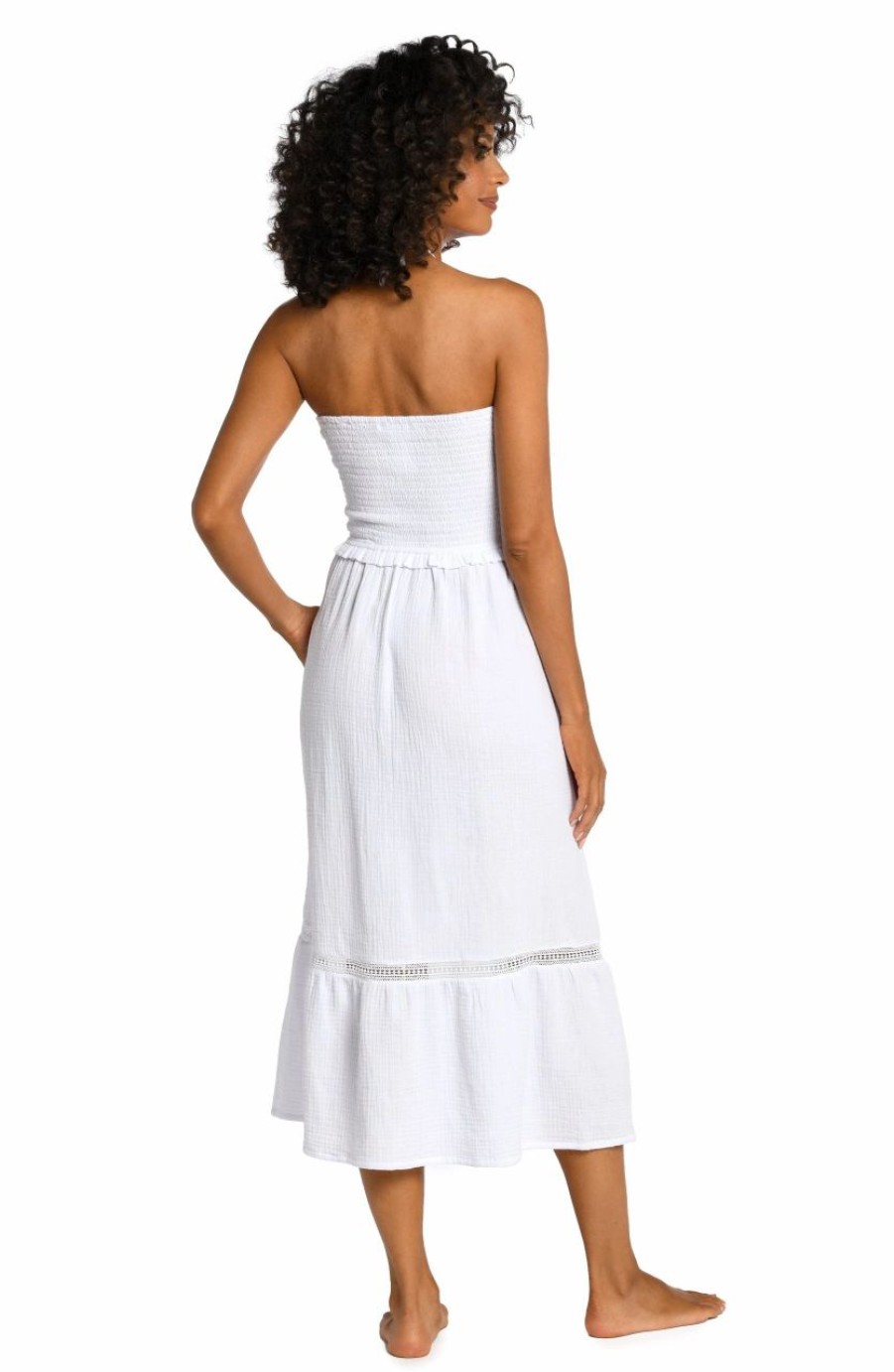 Vacation Wear * | La Blanca Seaside Covers Strapless Midi Dress