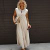 Rompers + Jumpsuits * | Buck-001 Cyndella Pocketed Jumpsuit Sand