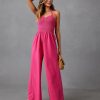 Rompers + Jumpsuits * | Lumi-001 Dovie Smocked Halter Jumpsuit Pink