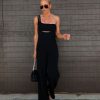 Rompers + Jumpsuits * | Olia-001 Brayden One Shoulder Jumpsuit Black Sale