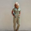 Rompers + Jumpsuits * | Acoa-001 Such A Star Cotton Utility Pocketed Jumpsuit