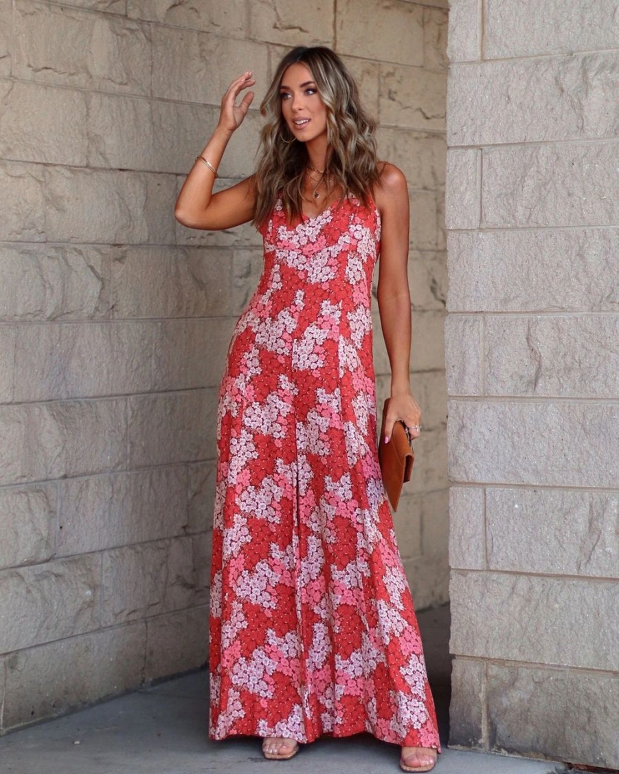 Rompers + Jumpsuits * | Emor-001 Very Brady Floral Wide Leg Jumpsuit Sale