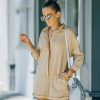 Rompers + Jumpsuits * | Must-001 Torrance Cotton Pocketed Romper Tan Final Sale