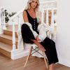 Rompers + Jumpsuits * | Flaw-001 Spring Ahead, Fall Back Pocketed Thermal Jumpsuit Black- Final Sale