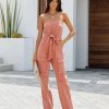 Rompers + Jumpsuits * | Blue-001 Cattano Cotton Utility Jumpsuit Rust Last Chance