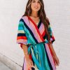 Rompers + Jumpsuits * | Enc-001 Chasing Rainbows Kimono Romper Final Sale