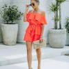 Rompers + Jumpsuits * | Tych-001 Roe Ruffle Tiered Off The Shoulder Romper