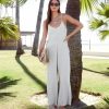 Rompers + Jumpsuits * | Hyfv-001 Relaxing Bay Side Tie Jumpsuit Oatmeal