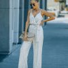 Rompers + Jumpsuits * | On T-001 Starry Night Sequin Jumpsuit Champagne Final Sale