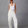 Rompers + Jumpsuits * | She -001 Delta Pocketed Overalls Ecru