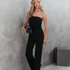 Rompers + Jumpsuits * | Aaka-001 Off To The Opera Strapless Jumpsuit Black Final Sale