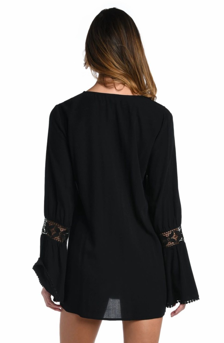 Vacation Wear * | La Blanca Coastal Covers Lace Up Tunic