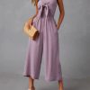 Rompers + Jumpsuits * | Grad-001 Zaia Front Tie Strapless Jumpsuit Lilac