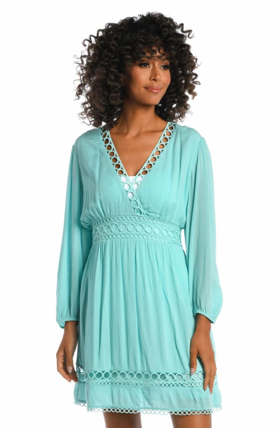 Vacation Wear * | La Blanca Illusion Covers V-Neck Dress Cover Up