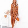 Rompers + Jumpsuits * | Skyl-002 Kalila Floral One Shoulder Tie Romper Black Multi Final Sale