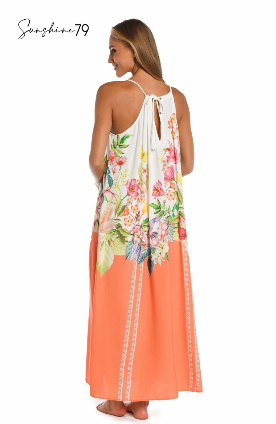 Vacation Wear * | Sunshine 79 Into The Garden Halter Maxi Dress