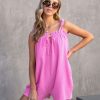 Rompers + Jumpsuits * | Lush-001 Capitola Dates Cotton Pocketed Romper Pink Sale