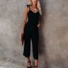 Rompers + Jumpsuits * | Koko-001 Crowd Pleaser Pocketed Tie Jumpsuit Final Sale