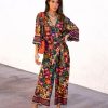 Rompers + Jumpsuits * | Dres-001 Rio Satin Printed Jumpsuit Final Sale