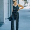 Rompers + Jumpsuits * | On T-001 Starry Night Sequin Jumpsuit Black