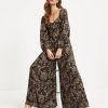 Rompers + Jumpsuits * | Dres-001 Ruthie Floral Tie Back Jumpsuit Black Final Sale