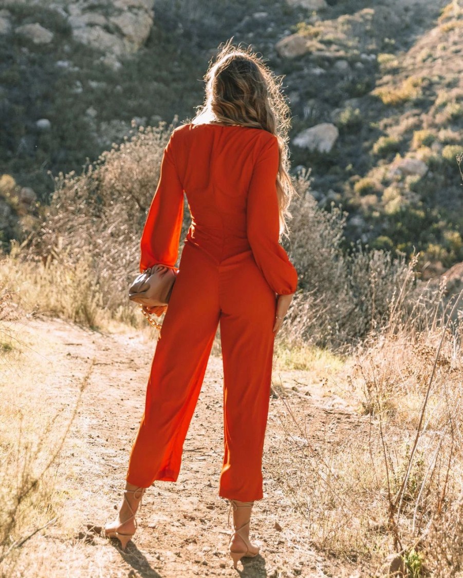 Rompers + Jumpsuits * | Dee-001 To Be Loved Jumpsuit Rust Final Sale