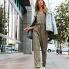 Rompers + Jumpsuits * | Hyfv-001 Kathleen Pocketed Drawstring Jumpsuit Olive Final Sale