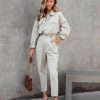 Rompers + Jumpsuits * | Mabl-001 Understated Utility Cotton Pocketed Jumpsuit Olive Sale