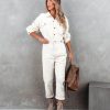 Rompers + Jumpsuits * | Mabl-001 Amelia Pocketed Jumpsuit Cream Final Sale