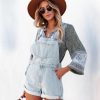 Rompers + Jumpsuits * | By T-001 Yosemite Cotton Pocketed Denim Overalls Last Chance