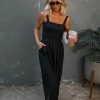 Rompers + Jumpsuits * | Buck-001 Mattea Smocked Pocketed Jumpsuit Black