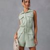 Rompers + Jumpsuits * | Skyl-002 Naida Pocketed Romper Sage