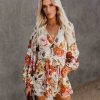 Rompers + Jumpsuits * | Luxx-001 Upwind Floral Pocketed Crochet Romper Final Sale