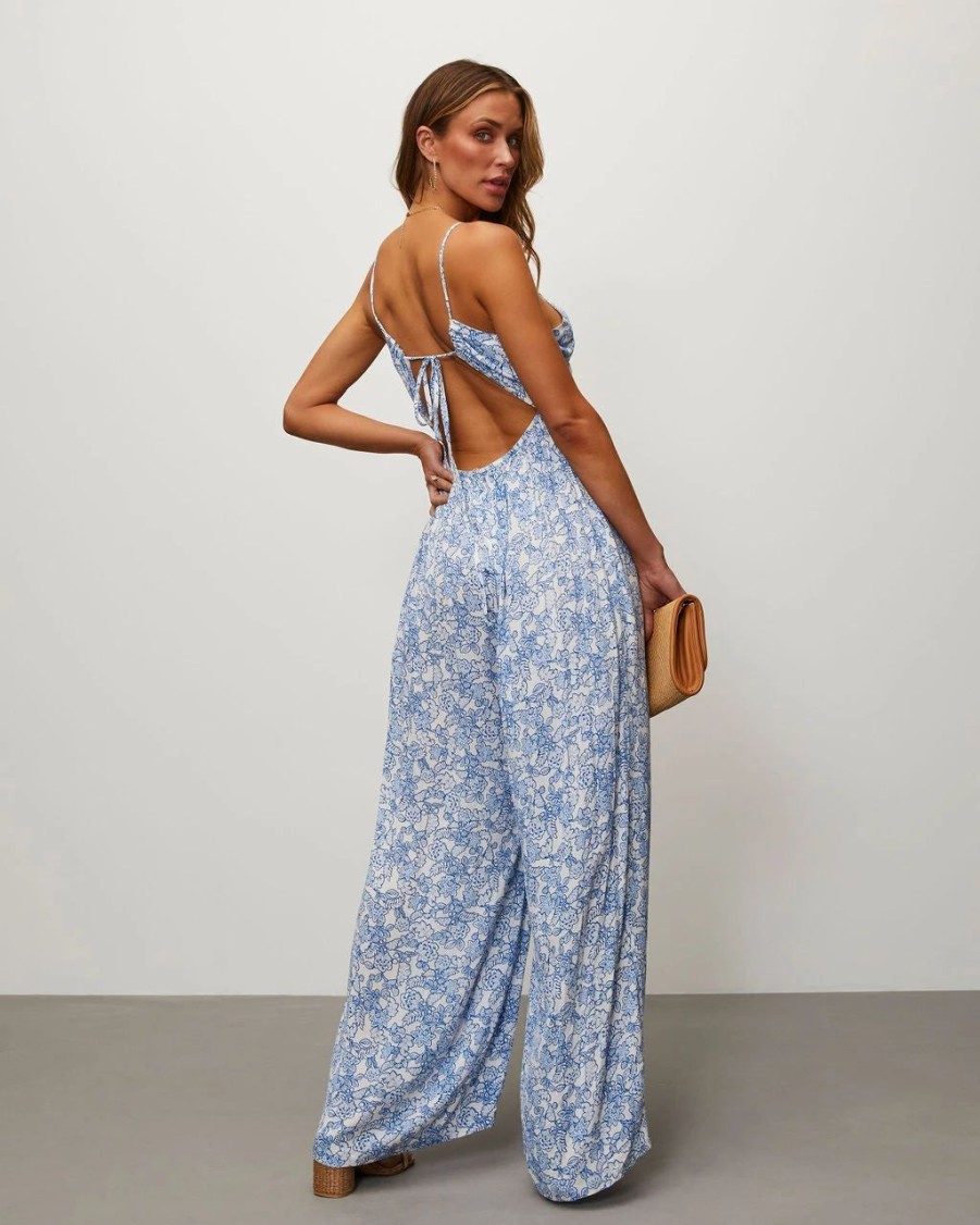 Rompers + Jumpsuits * | Prom-001 Selene Halter Jumpsuit Cobalt Blue