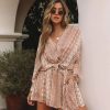 Rompers + Jumpsuits * | Dres-001 Free My Soul Printed Pocketed Tie Front Romper